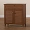 Baxton Studio Coolidge Walnut Finished 4-Shelf Wood Shoe Storage Cabinet with Drawer 156-9388 - alternate 6